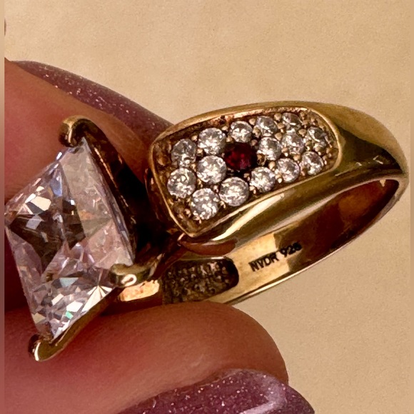 CZ Princess Cut Engagement Wedding Ring - Picture 7 of 7